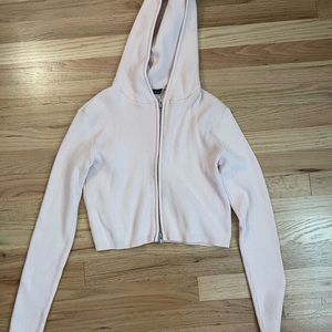 Light pink brandy cropped hoodie
